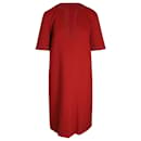 Vestido Bottega Veneta con pedrería en lana roja