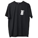 Burberry TB Logo T-Shirt in Black Cotton