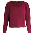 Prada Cropped Sweater in Burgundy Wool
