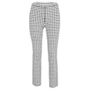 Theory Checked Trousers in Black & White Viscose