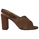 Tod's Criss-Cross Slingback Sandals in Brown Suede