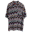 Missoni Zigzag Short Sleeve Button Up Shirt in Multicolor Viscose