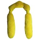 Sciarpa Bottega Veneta con finiture in pelle in shearling giallo