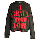 Valentino „I Breathe Your Love“-Pullover aus grüner Schurwolle