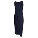 Roland Mouret Midi Dress in Navy Blue Polyester