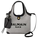 Mini sac d'épicerie B-Army - Balmain - Toile - Noir