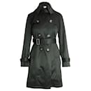 Michael Michael Kors Double-Breasted Trench Coat in Olive Polyester