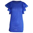 Gucci Flounced Sleeve Top in Blue Viscose