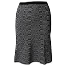Sandro Paris Geometric Flared Knee-length Skirt in Black Viscose
