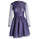 Maje Ravira Structured Lace Dress In Purple Polyester