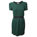 Mini-robe texturée à col rond Sandro en acrylique vert
