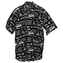 Balenciaga Camisa com estampa de Paris em algodão preto