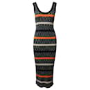Missoni Knee-Length Striped Knitted Dress in Multicolor Cotton