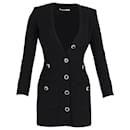 Miniabito stile blazer di Alessandra Rich in lana nera