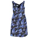Vestido floral con hombros descubiertos de Prada en viscosa azul