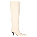 The Row Bourgeoisie Over-the-Knee Boots in Cream calf leather Leather - The row