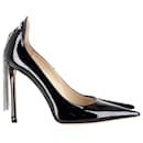 Jimmy Choo Spruce Pointed-Toe Pumps in Black Patent Leather