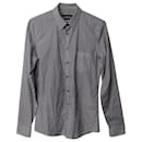 Camicia slim fit Gucci con bottoni a righe sul davanti in cotone bianco e nero