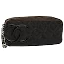 CHANEL Cambon Line Pouch Leather Black CC Auth bs8558 - Chanel