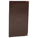 CARTIER Card Case Leather Wine Red Auth 55704 - Cartier
