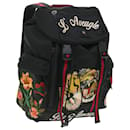 GUCCI Embroidered Tiger Web Sherry Line Backpack Nylon Black 429037 Auth 55638A - Gucci