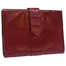 SAINT LAURENT Clutch Bag Leder Rot Auth bs8608 - Saint Laurent
