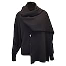 The Row Cardigan with Scarf in Black Cashmere - The row