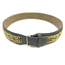 ALAIA BELT WITH CHAINS AND LEATHER70 BLUE AND GOLD CHAINS AND LEATHER BELT - Alaïa