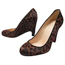 NEUF CHAUSSURES CRHISTIAN LOUBOUTIN MORPHING WEDGE 38 POULAIN LEOPARD SHOES - Christian Louboutin