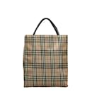Nova Check Leather-Trimmed Tote - Burberry
