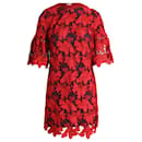 Tory Burch Nicola Lace Mini Dress in Red Polyester