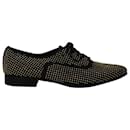 Saint Laurent Studded Accents Oxfords in Black Leather