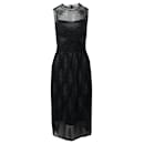 Boss Sleeveless Embroidered Tulle Dress in Black Polyester - Hugo Boss