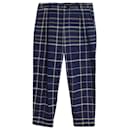 Stine Goya Checked Trousers in Navy Blue Cotton - Autre Marque