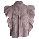 Blusa Ganni in Broderie Anglaise in cotone rosa