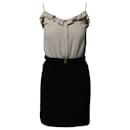 Sandro 2-Piece Style Dress in Beige and Black Viscose