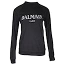 Sweatshirt mit Balmain-Logo aus schwarzer Baumwolle