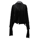Yohji Yamamoto Jersey Jacket with Safety Pin in Black Cotton