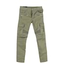 Balmain Slim-Fit Logo-Print Cargo Trousers in Green Cotton
