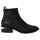 Alexander Wang Kori Cutout Ankle Boots In Black Leather 