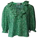 Rixo Aaliyah Blumenbluse aus grüner Baumwolle - Autre Marque