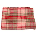 Acne Studios Cassiar Checked Logo Scarf in Red Wool