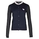 Kenzo Tiger Patch Cardigan in Navy Blue Wool