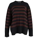 Acne Studios Face Patch Striped Sweater in Black and Brown Wool