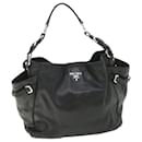 PRADA Shoulder Bag Leather Black Auth am5052 - Prada