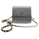 Chanel Wallet on chain Gray leather.