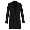 Iro Collarless Single-Breasted Coat in Black Wool