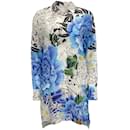 Mary Katrantzou Blue Floral Silk Verona Shirt Dress
