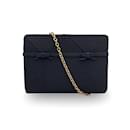 Vintage Black Fabric Bows Evening Bag with Chain Strap - Gucci