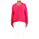 Jersey de cachemir con escote en pico rosa - talla M - 360 Cashmere